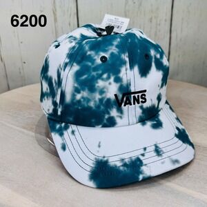 Vans Court Side Hat Blue White Tie Dye Adjustable Strapback Baseball Cap OS NEW
